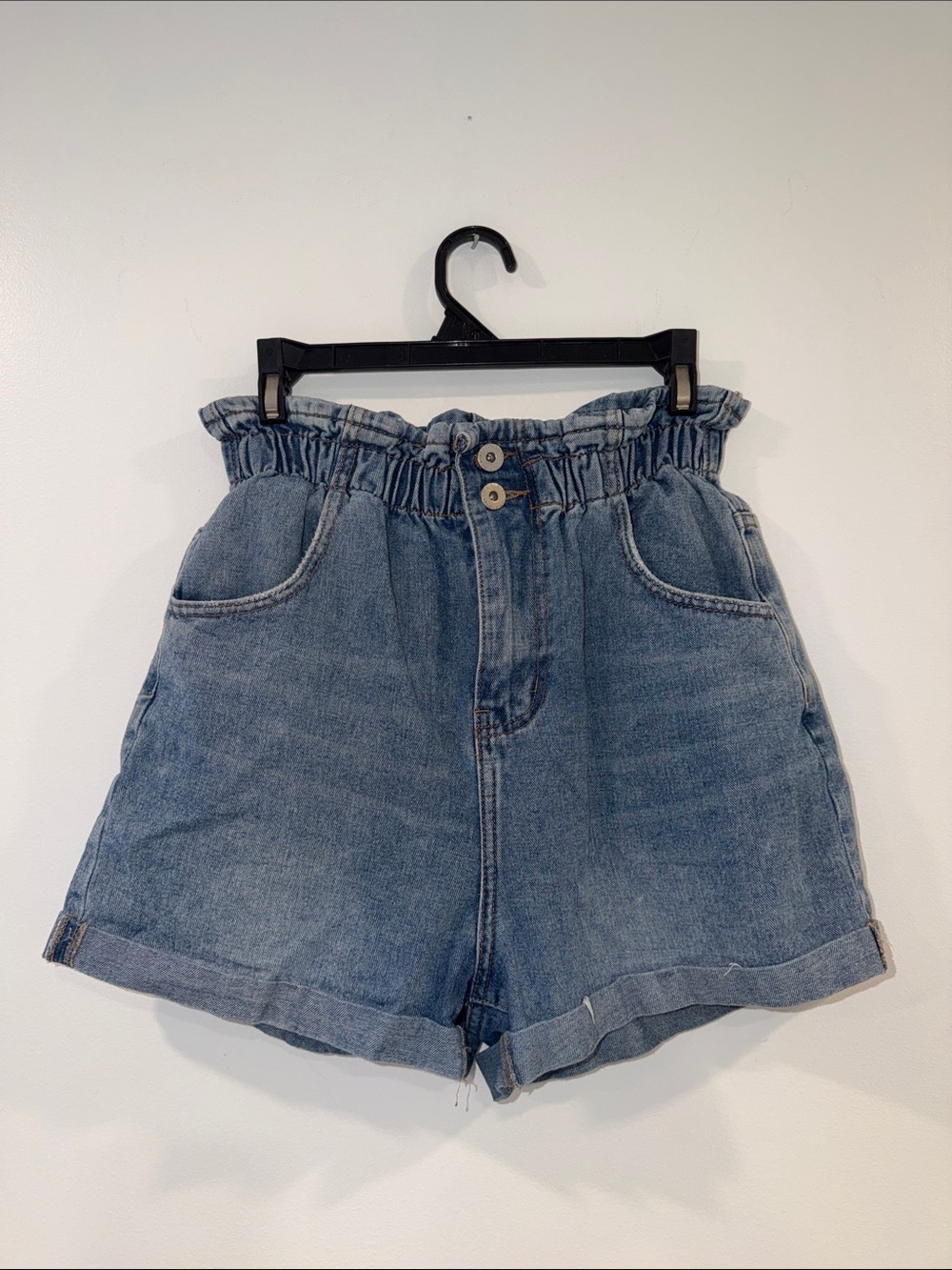 Cotton On High-Waist Paperbag Denim Shorts